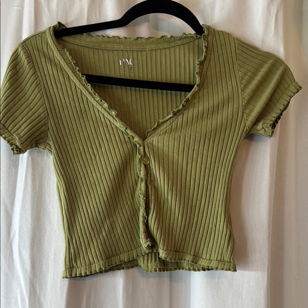 Pacsun  Olive Green Ribbed Top